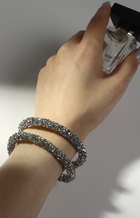 Браслет-пружинка «Шанталь» 2 ряда, цвет серебро, d=7 см - фото 31092068