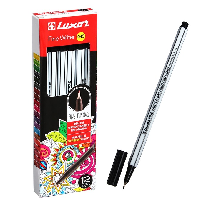 Ручка капиллярная Luxor Fine Writer, узел 0.8 мм, чернила чёрные - Фото 1