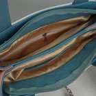 Сумка женская, 2 отдела на молнии, наружный карман, длинный ремень, цвет белый/голубой - Фото 5