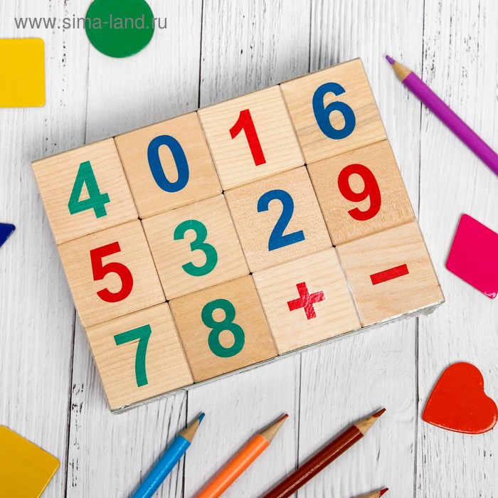 Кубики «Весёлый счёт», 12 шт., кубик: 3,8 × 3,8 см - Фото 1