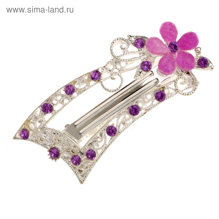 Заколка-автомат для волос "Красотулька" 6 см бабочка прилетела микс - Фото 1