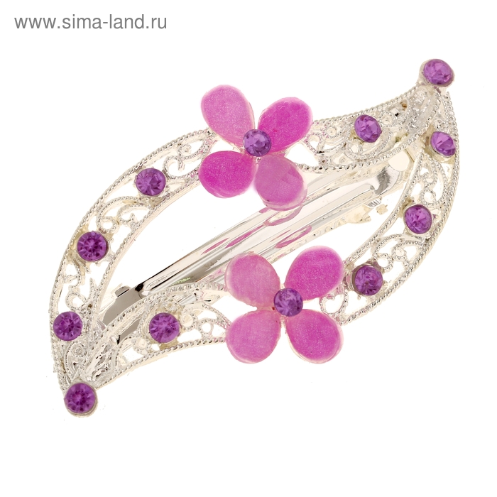 Заколка-автомат для волос "Красотулька" 6 см листочек микс - Фото 1