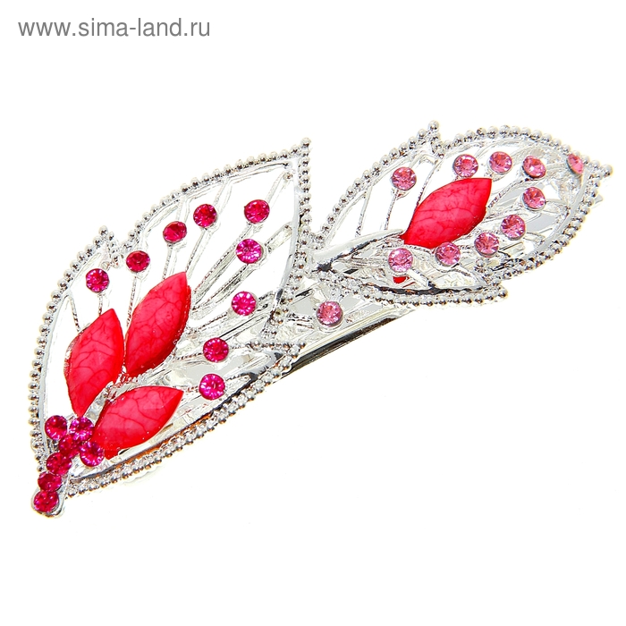 Заколка-автомат для волос "Красотулька" 8 см листики микс - Фото 1