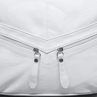 Сумка женская на молнии, 2 отдела, 3 наружных кармана, цвет белый - Фото 4