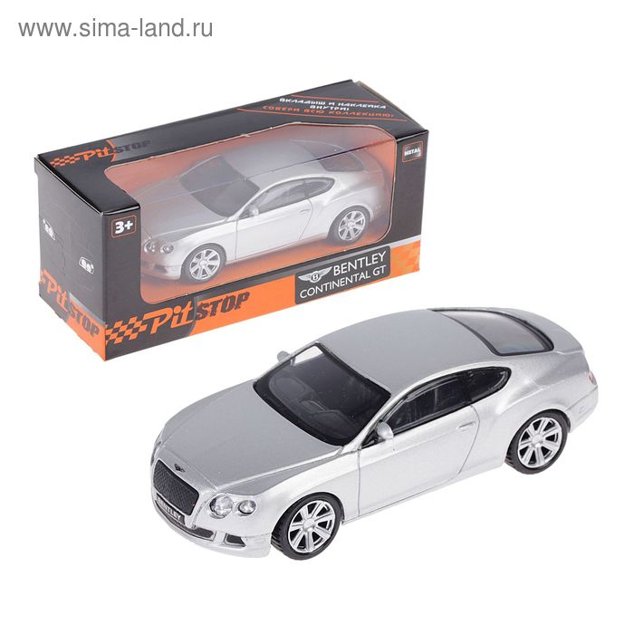 Машина металлическая Bentley Continental GT, масштаб 1:43 - Фото 1