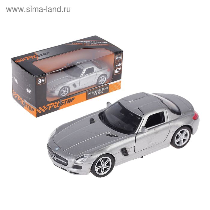 Машина инерционная Mercedes-Benz SLS AMG, серебро, масштаб 1:41-1:32 - Фото 1