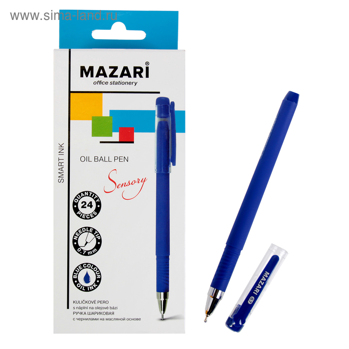 Ручка шариковая Sensory, чернила синие на маслянной основе, игольчатый пишущий узел 0.7мм, прорезиненная поверхность корпуса Soft - Фото 1