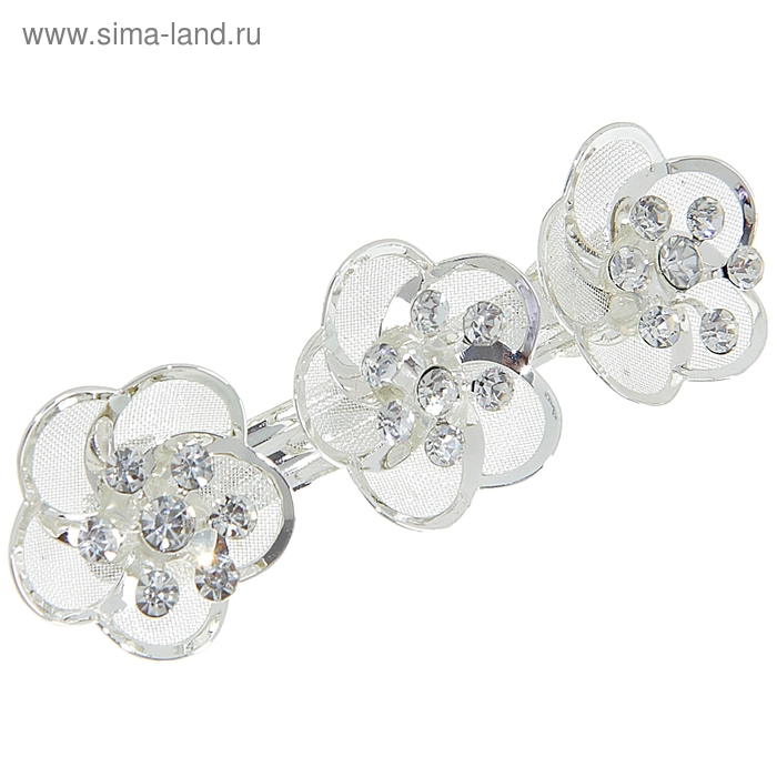 Заколка-автомат для волос "Майя" 6 см ромашка - Фото 1