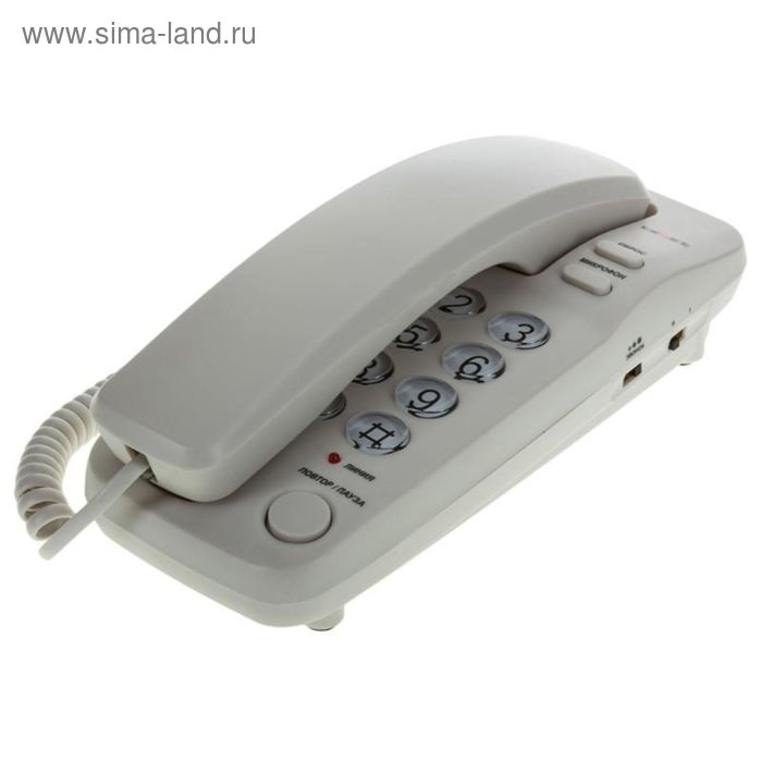 Телефон проводной Texet TX-226, светло-серый - Фото 1