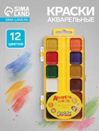 Акварель медовая «Каляка-Маляка», 12 цветов, без кисти, пластик - Фото 1