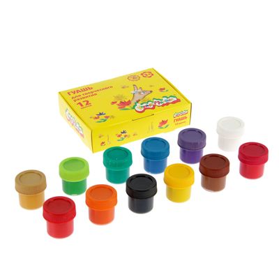 Гуашь 12 цветов × 17.5 мл «Каляка-Маляка»