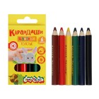 Карандаши цветные 6 цветов, «Каляка-Маляка», трёхгранные, утолщенные - Фото 1