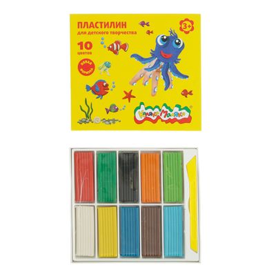 Пластилин «Каляка-Маляка», 10 цветов, 150 г, со стеком