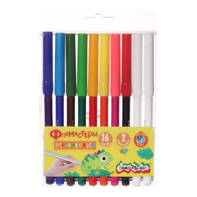 Фломастеры «Magic. Каляка-Маляка», 16 цветов + 2 магических