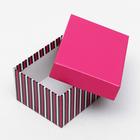 Набор коробок 4 в 1 "Полоски с красной крышкой" 15 х 11 х 7 - 9 х 5 х 4 см - Фото 3