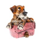 Копилка полистоун "Пёс Феликс на сумке" 14,5х10,5х13 см - Фото 1