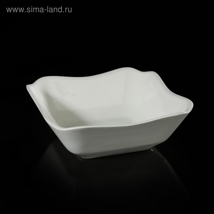 Салатник четерехугольный 1,1 л, цвет белый - Фото 1