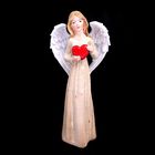 Сувенир полистоун "Ангел-девушка с сердечком" 16,5х7,5х5 см - Фото 1