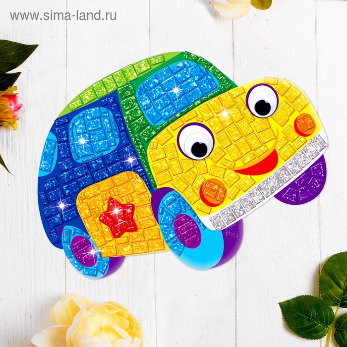 Аппликация стикерами форменная «Машина», набор для творчества, стикерная мозаика - Фото 1