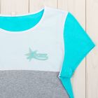 Комплект женский (футболка, шорты) Дженни 2070, цвет голубой, р-р 48 - Фото 4