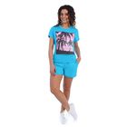Комплект женский (футболка, шорты) Тропики 2029а, цвет бирюзовый, р-р 52 - Фото 1