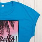 Комплект женский (футболка, шорты) Тропики 2029а, цвет бирюзовый, р-р 52 - Фото 4