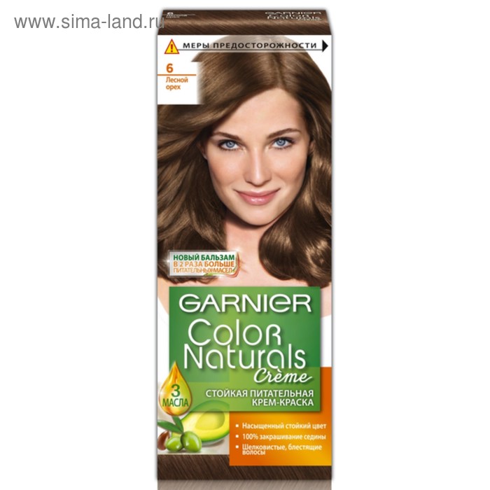 Краска для волос Garnier Color Naturals, тон 6, лесной орех - Фото 1