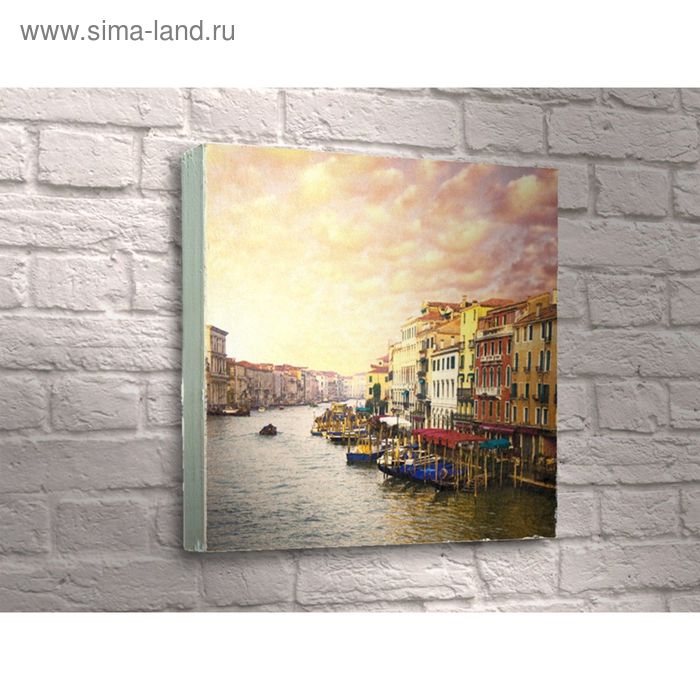 Картина - Красивая улица Венеции на закате солнца, 22х22см - Фото 1