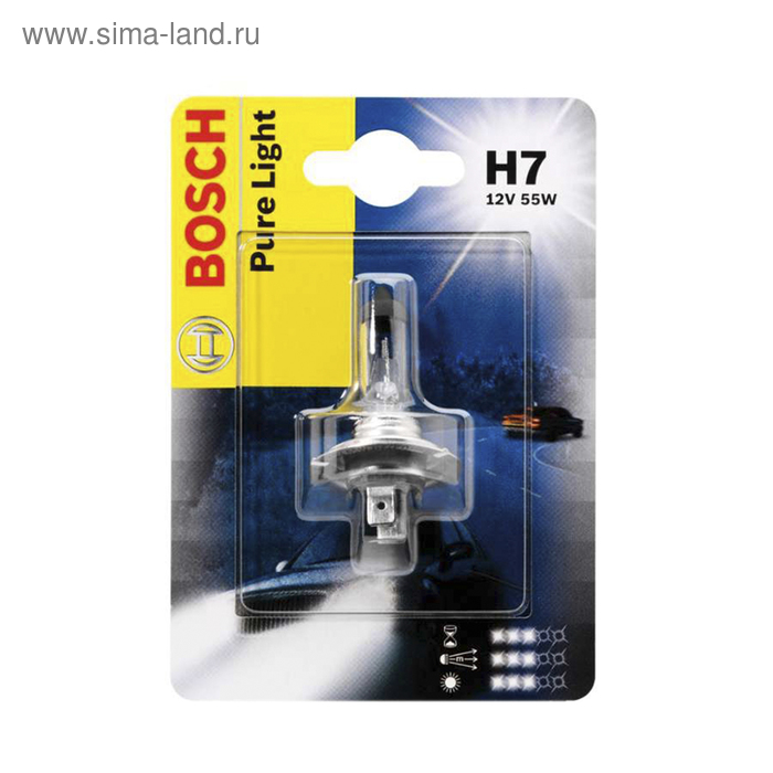 Лампа Bosch STANDARD, H7, 12 В, 55 Вт [блистер], 1987301012 - Фото 1