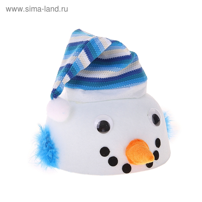 Карнавальная шляпа "Снеговик в шапке" - Фото 1