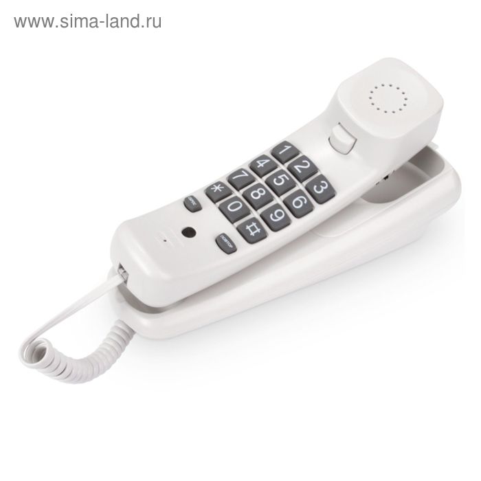 Телефон проводной Texet TX-219, светло-серый - Фото 1
