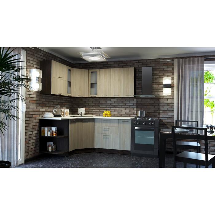 Кухонный гарнитур «Светлана оптима», 1500×1800 мм, цвет ясень шимо светлый/венге - Фото 1