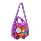 Мягкая сумочка "Мишка, заяц" на машине, цвет фиолетовый - Фото 2