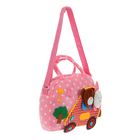 Мягкая сумочка "Мишка, заяц" на машине, цвет светло-розовый - Фото 2
