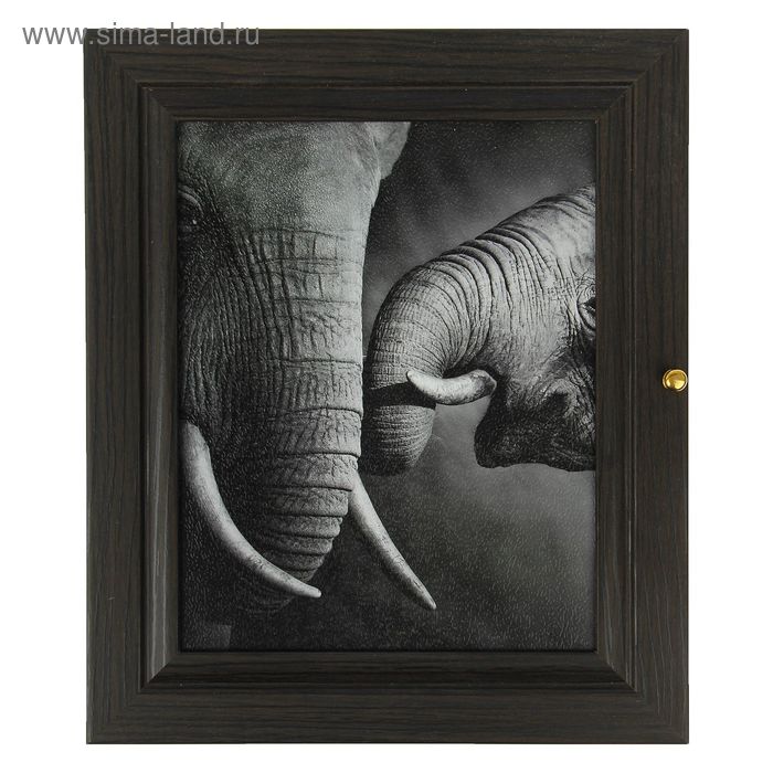 Ключница "Слоны" венге  26х31х6 см - Фото 1