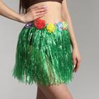 Гавайская юбка, цвет зелёный, 40 см - фото 5798110