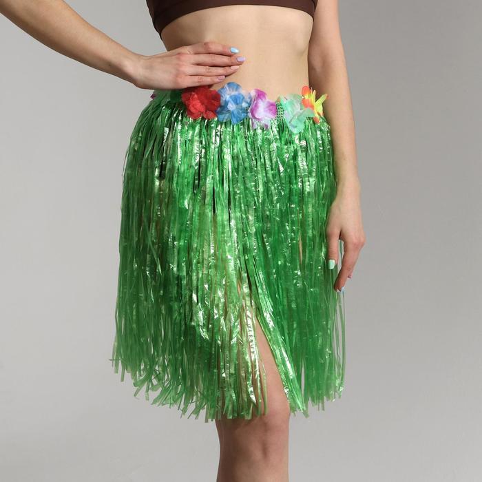 Гавайская юбка, цвет зелёный - Фото 1