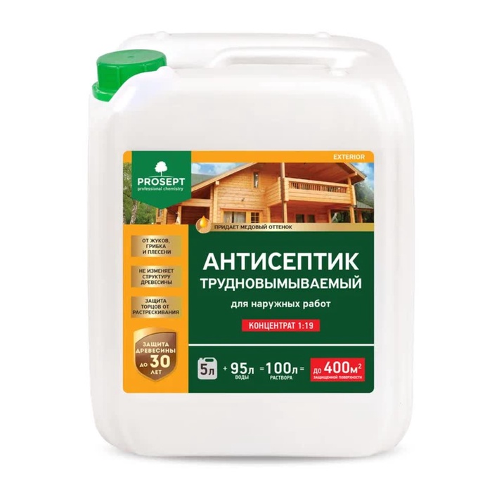 Антисептик для наружных работ Prosept Exterior, концентрат 1:19, 5л - Фото 1