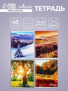 Тетрадь 48 листов в клетку, Calligrata «Времена года», серые листы, МИКС - Фото 1