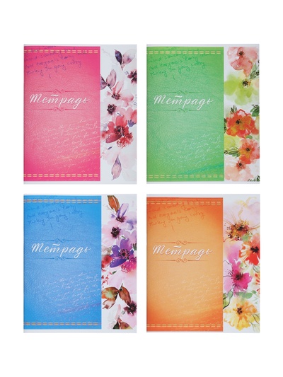 Тетрадь 48 листов в клетку, Calligrata «Орнамент», серые листы, МИКС