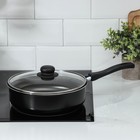 Сотейник Promo, 2.8 л, d=24 см, стеклянная крышка, антипригарное покрытие, алюминий, чёрный - Фото 6