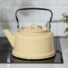 Чайник, 3,5 л, эмалированная крышка, закатное дно, индукция, цвет бежевый - фото 4571554