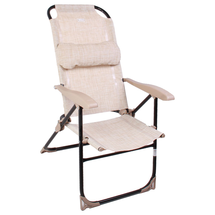 Кресло-шезлонг складное, 75x59x109 см, цвет песочный - фото 1906857850