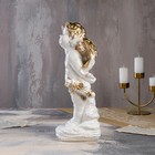 Статуэтка "Амур", бело-золотая, гипс, 40 см - Фото 4
