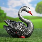 Садовая фигура "Лебедь", серо-чёрная, гипс, 23х16х23 см - Фото 2