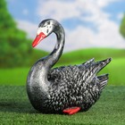 Садовая фигура "Лебедь", серо-чёрная, гипс, 23х16х23 см - Фото 3