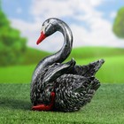 Садовая фигура "Лебедь", серо-чёрная, гипс, 23х16х23 см - Фото 4