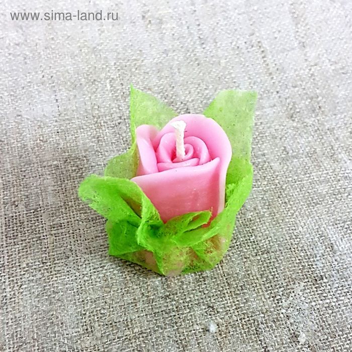 Свеча ароматическая «Бутон розы», ручная работа, розовая, 4.5 х 3.5 см - Фото 1