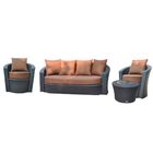 Комплект мебели на 5 персон, иск. ротанг, чёрный/коричневый - Фото 1