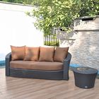 Комплект мебели на 5 персон, иск. ротанг, чёрный/коричневый - Фото 2